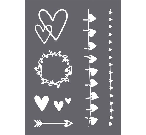 Schablone Herz Motive Mit Rakel Vbs Hobby Bastelshop