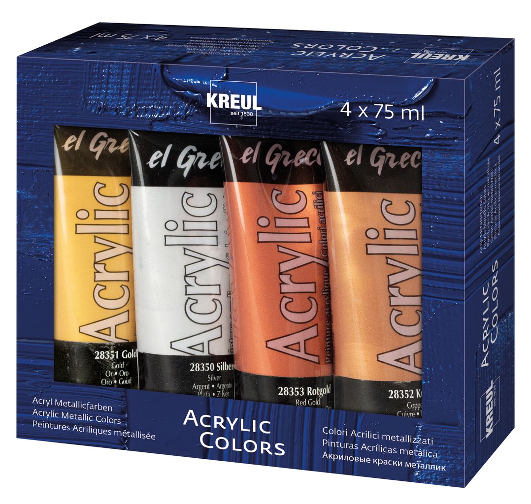 KREUL el Greco Acrylic "Metallic Colors", 4erSet VBS Hobby