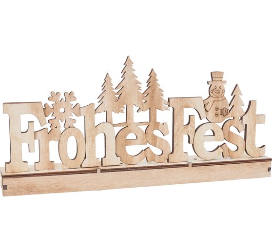 VBS Holz-Steckmotiv "Frohes Fest", mit LED
