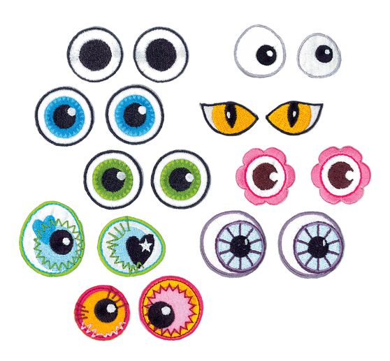 VBS Bügel-Applikationen "Augen", 9er-Set | VBS Hobby Bastelshop