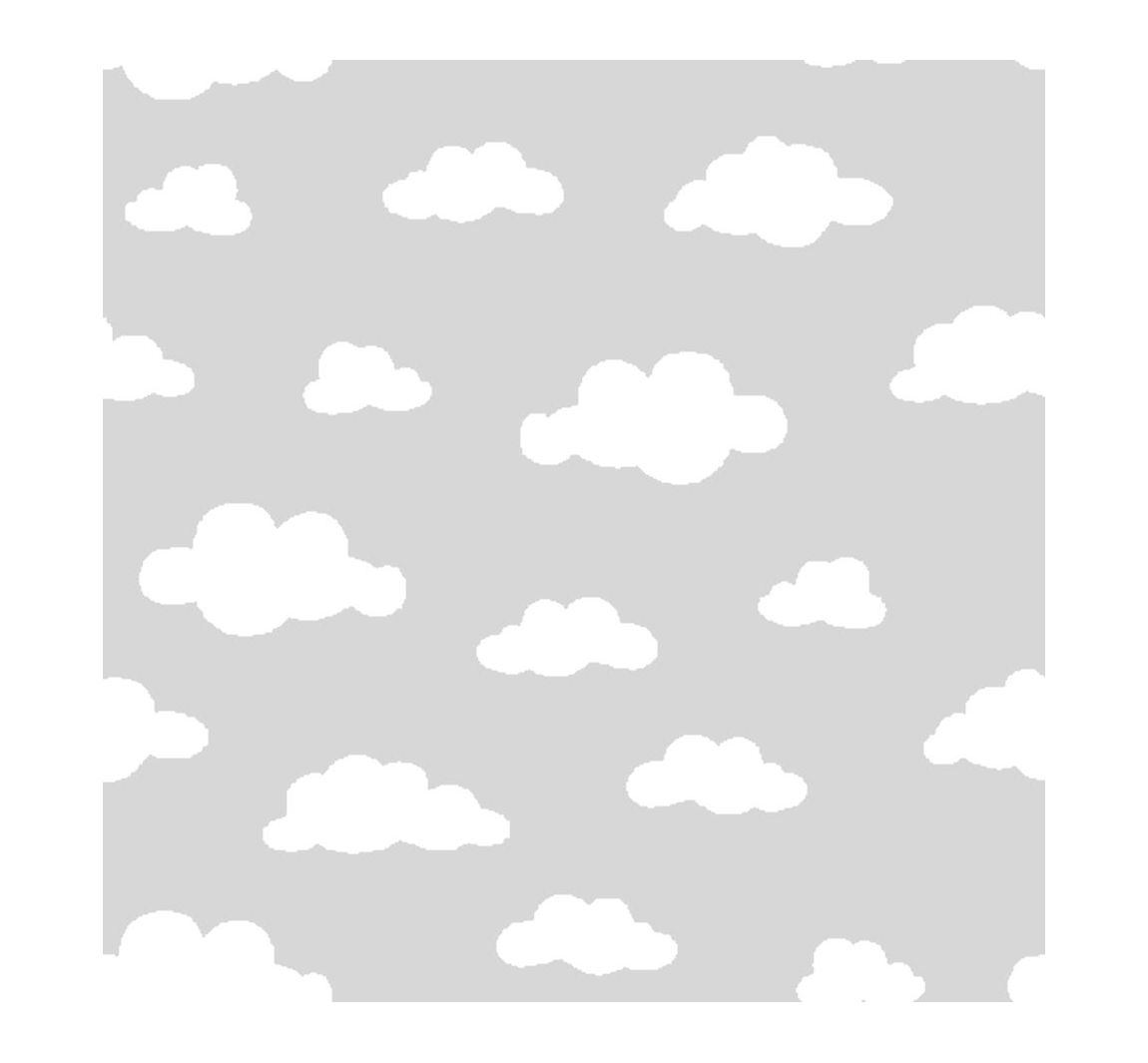 Jersey-Stoff Wolken Grau-Weiß, Meterware