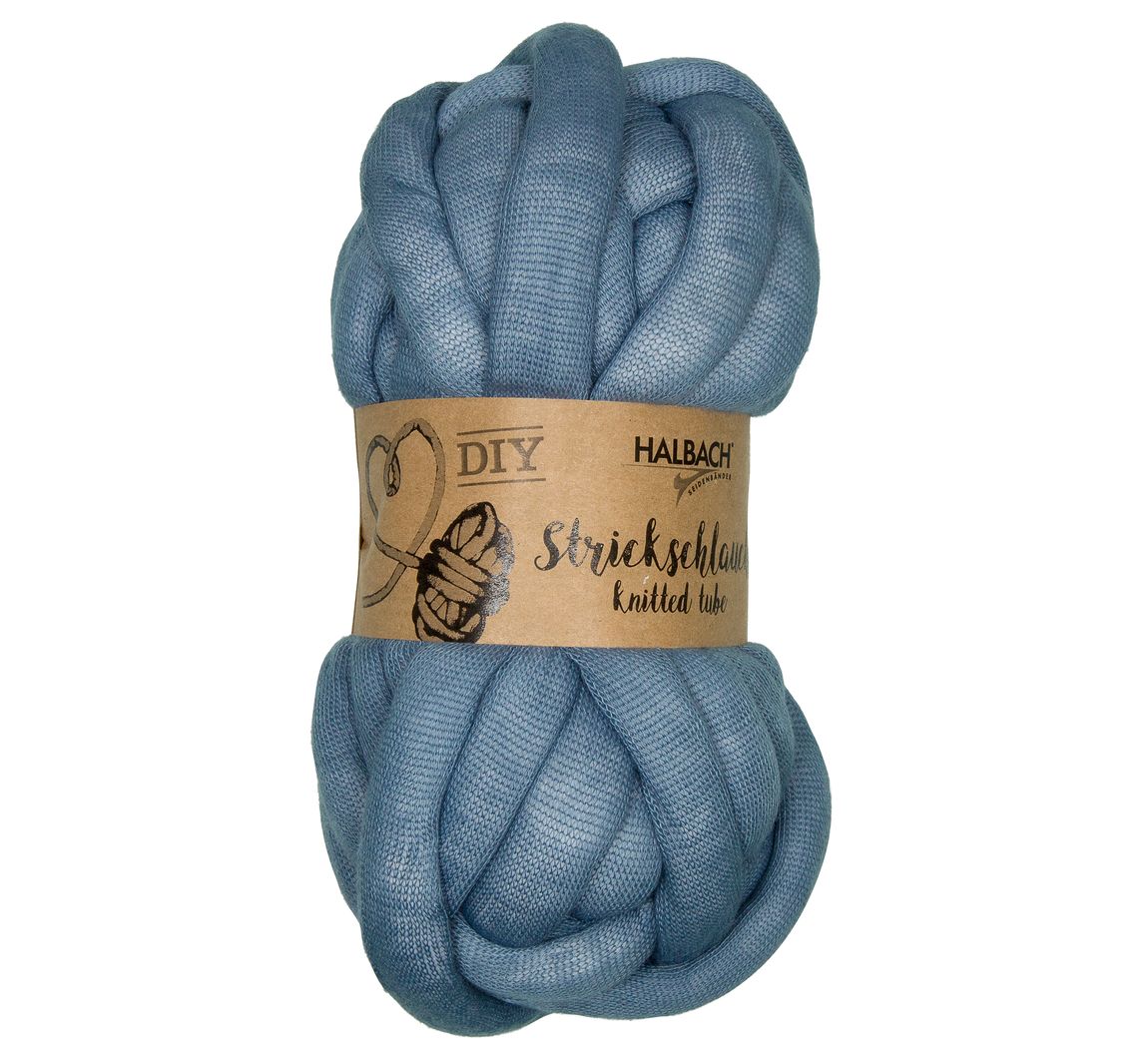 Strickschlauch - Rauchblau