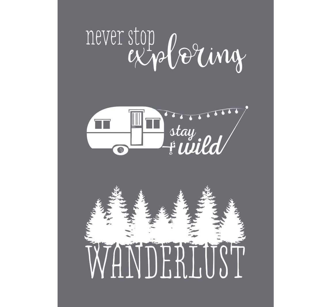 Schablone Wanderlust mit Rakel
