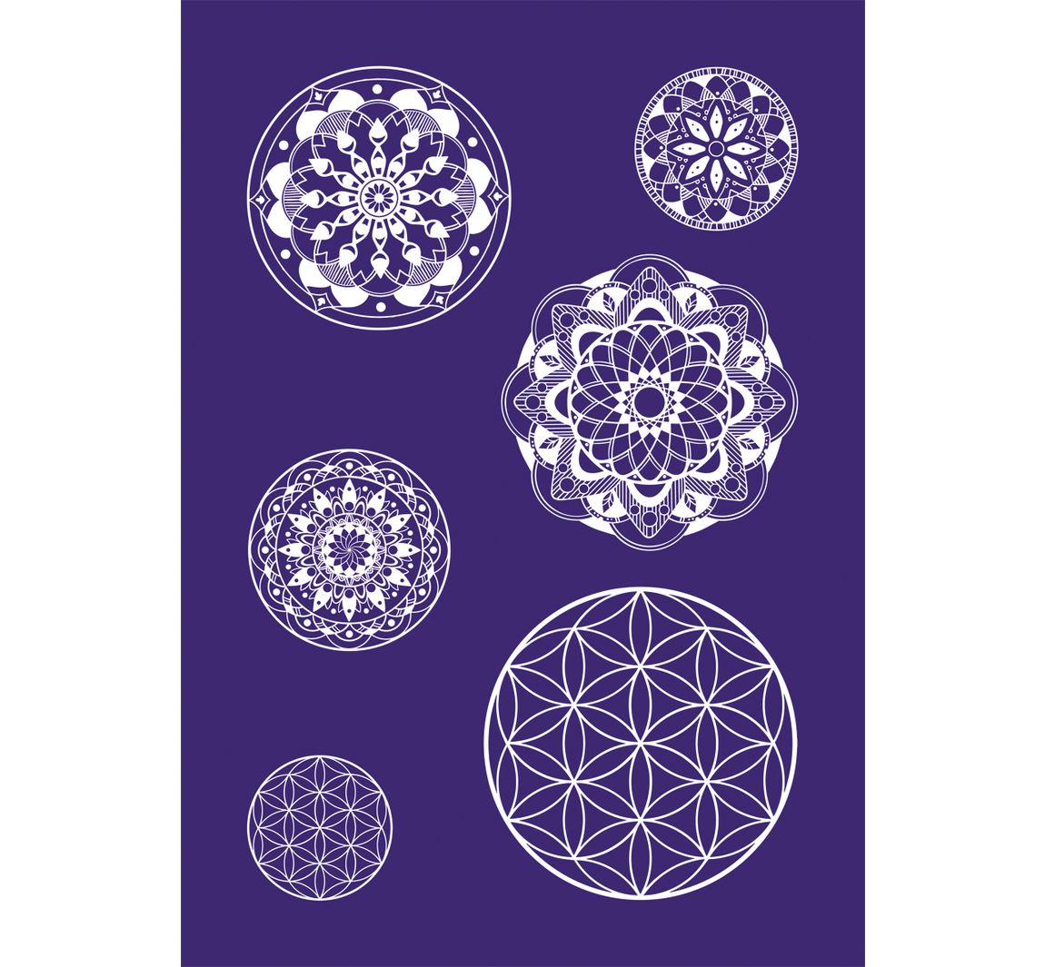 Schablone Mandala mit Rakel