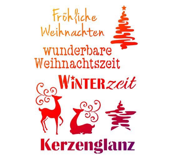 Schablone Weihnachtsmotive Schriften