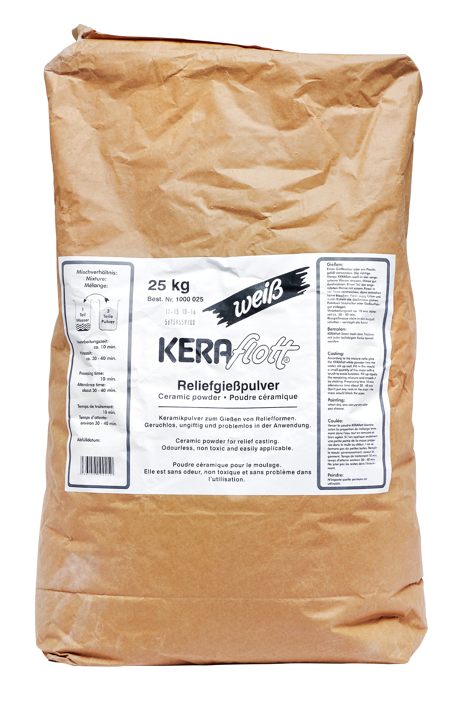 Keraflott Reliefgießmasse, Weiß, 25 kg VBS Hobby