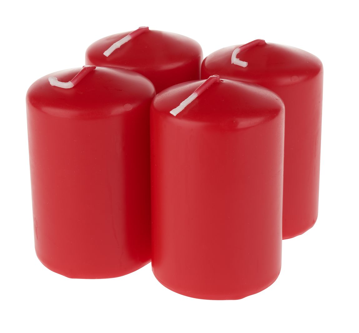 Stumpenkerze, getaucht, Rot, Ø 50mm