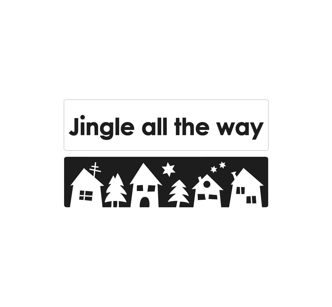 Reliefeinlage Jingle all + Weihnachtsdorf