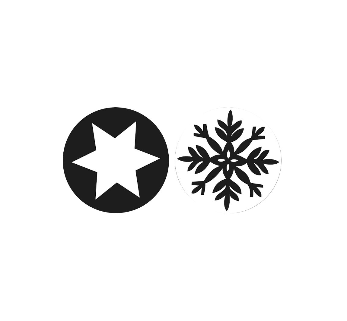 Reliefeinlage Schneeflocke + Stern