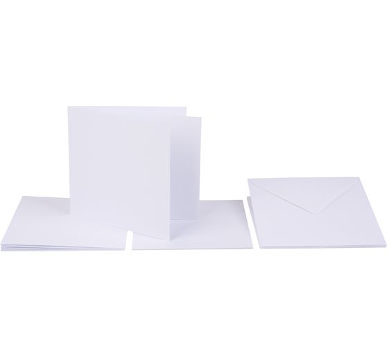 Doppelkarten mit Umschlägen und Einlegeblättern, 13,5 x 13,5 cm, 220g/m²