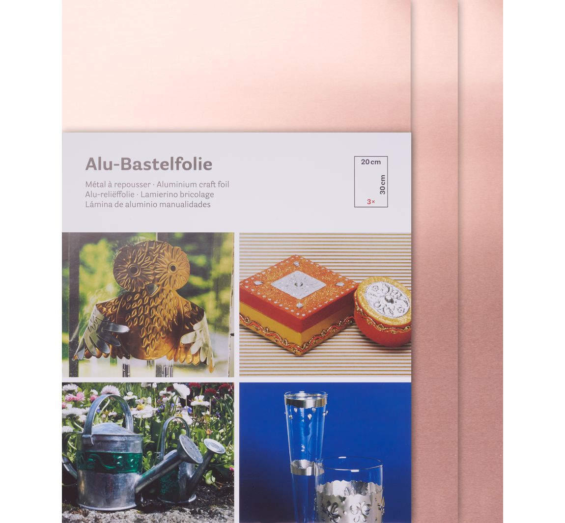 Aluminium-Bleche, DIN A4, 3 Stück - Kupfer/Kupfer
