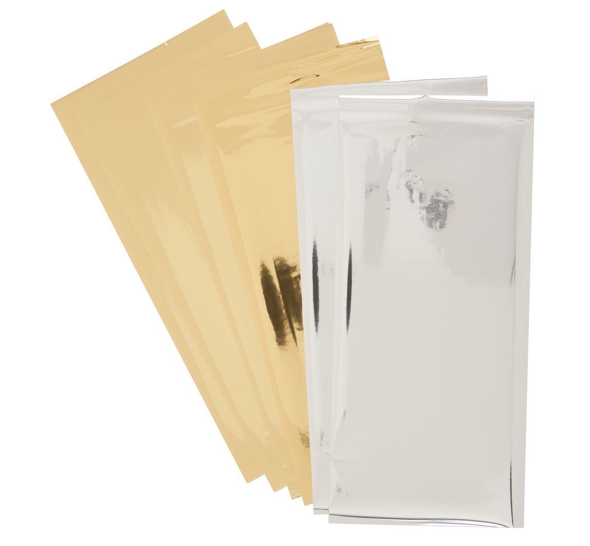 Metallic-Transferfolie - 4 x Gold, 2 x Silber