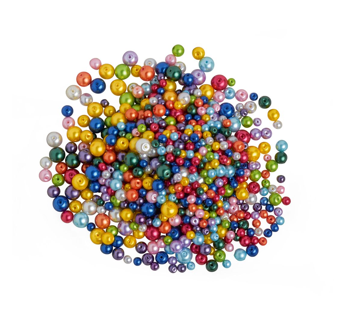 Glaswachsperlen-Mix Bunt, 150g