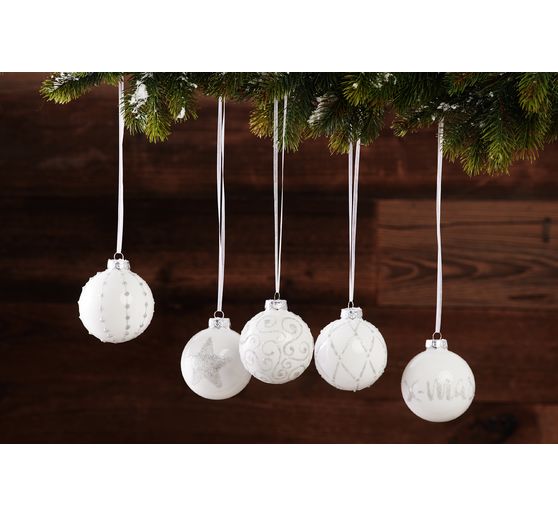 Weihnachtskugeln Weiss Opal Vbs Hobby Bastelshop
