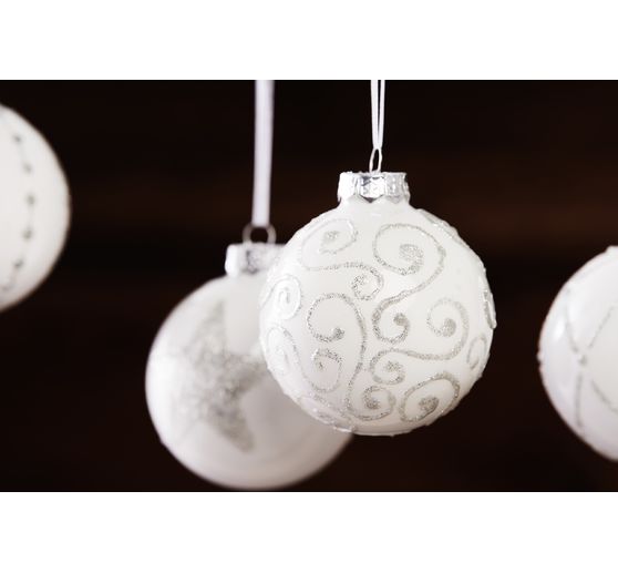 Weihnachtskugeln Weiss Opal Vbs Hobby Bastelshop