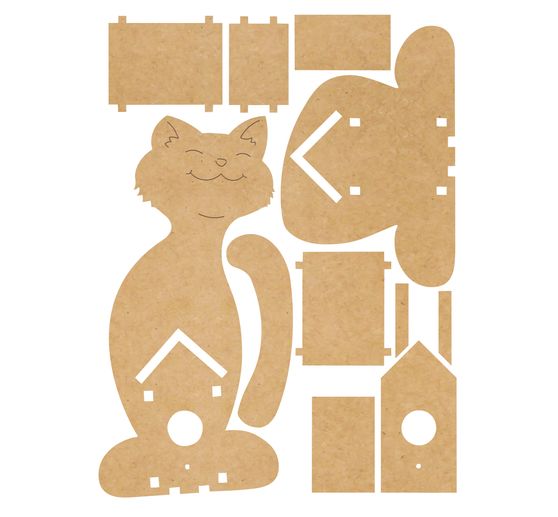 Deko Vogelhaus Katze Mdf Holz Vbs Hobby Bastelshop