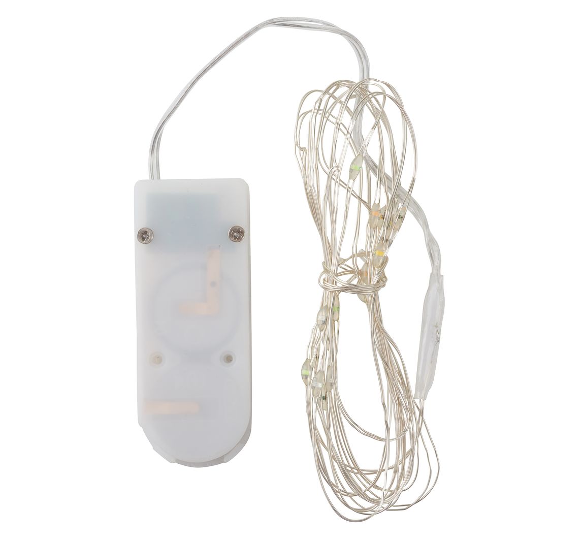 VBS Micro-LED-Lichterkette, batteriebetrieben, 20-er LED mit Timer, pastellfarbe - 20 LEDs