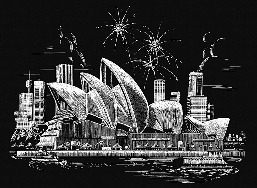Kratzbild Sydney Opera House Vbs Hobby Bastelshop