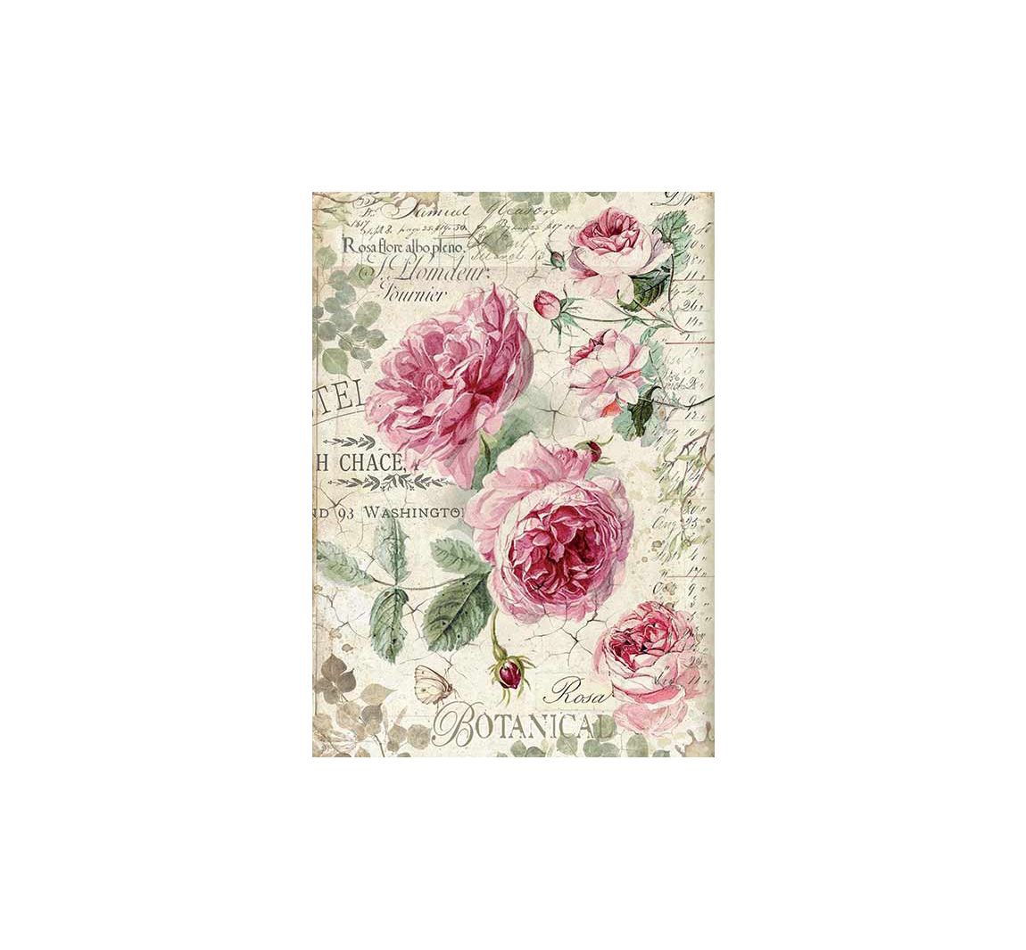 Motiv-Strohseide English Roses, DIN A4