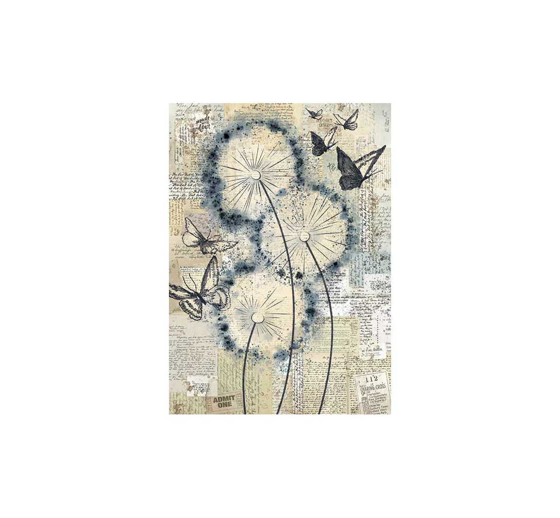 Motiv-Strohseide Pusteblumen, DIN A4