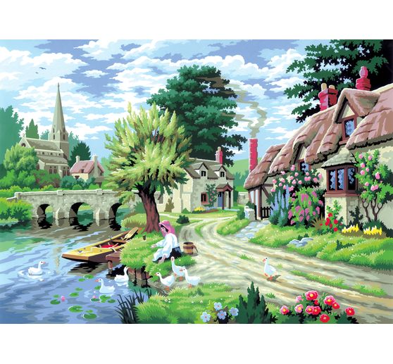 malen nach zahlen am fluss 30 x 40 cm vbs hobby bastelshop