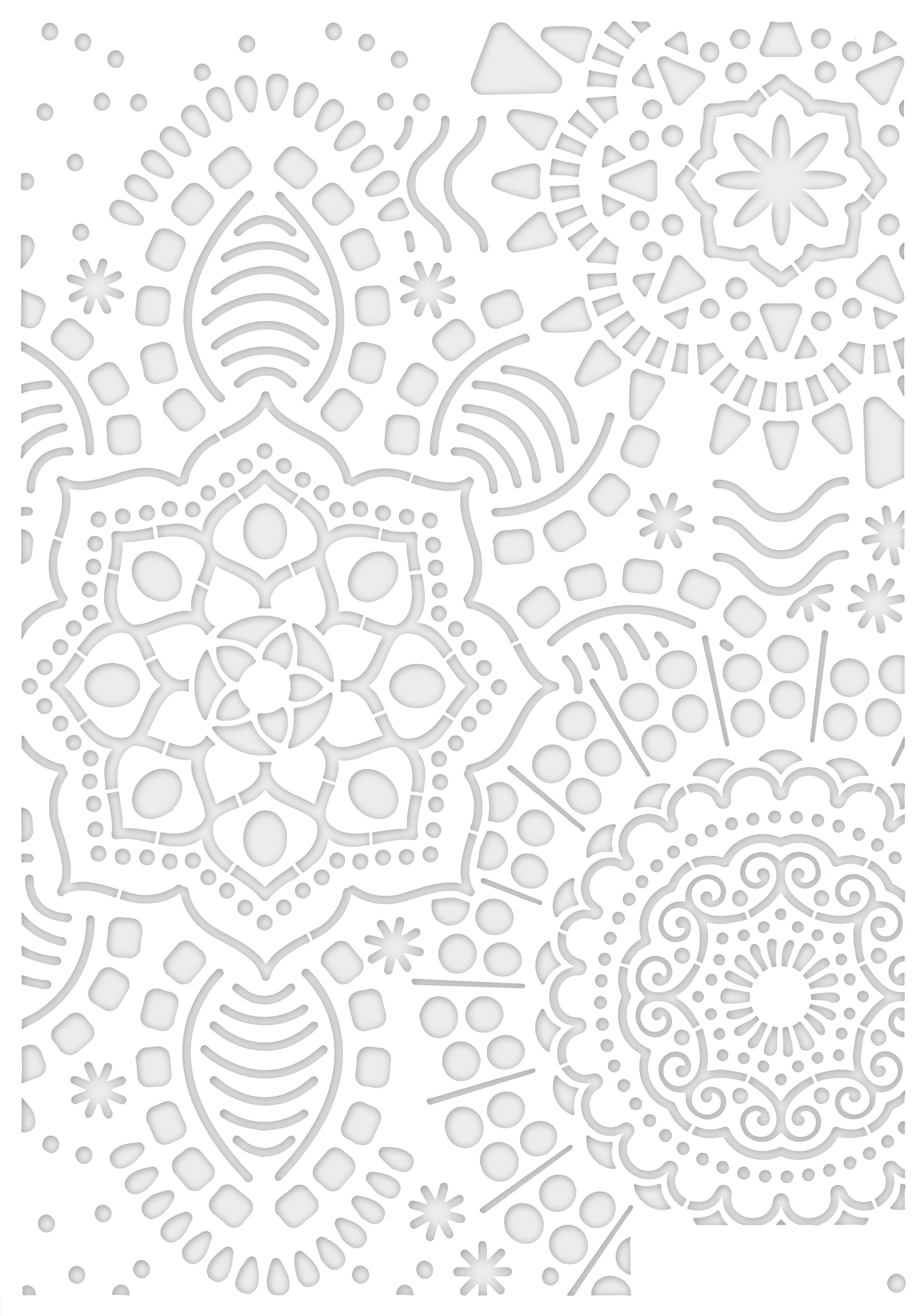 BE485 A4 Schablone Mandala Lotus Blume Blüte BE485 A4 Schablone Mandala Lotus Blume Blüte