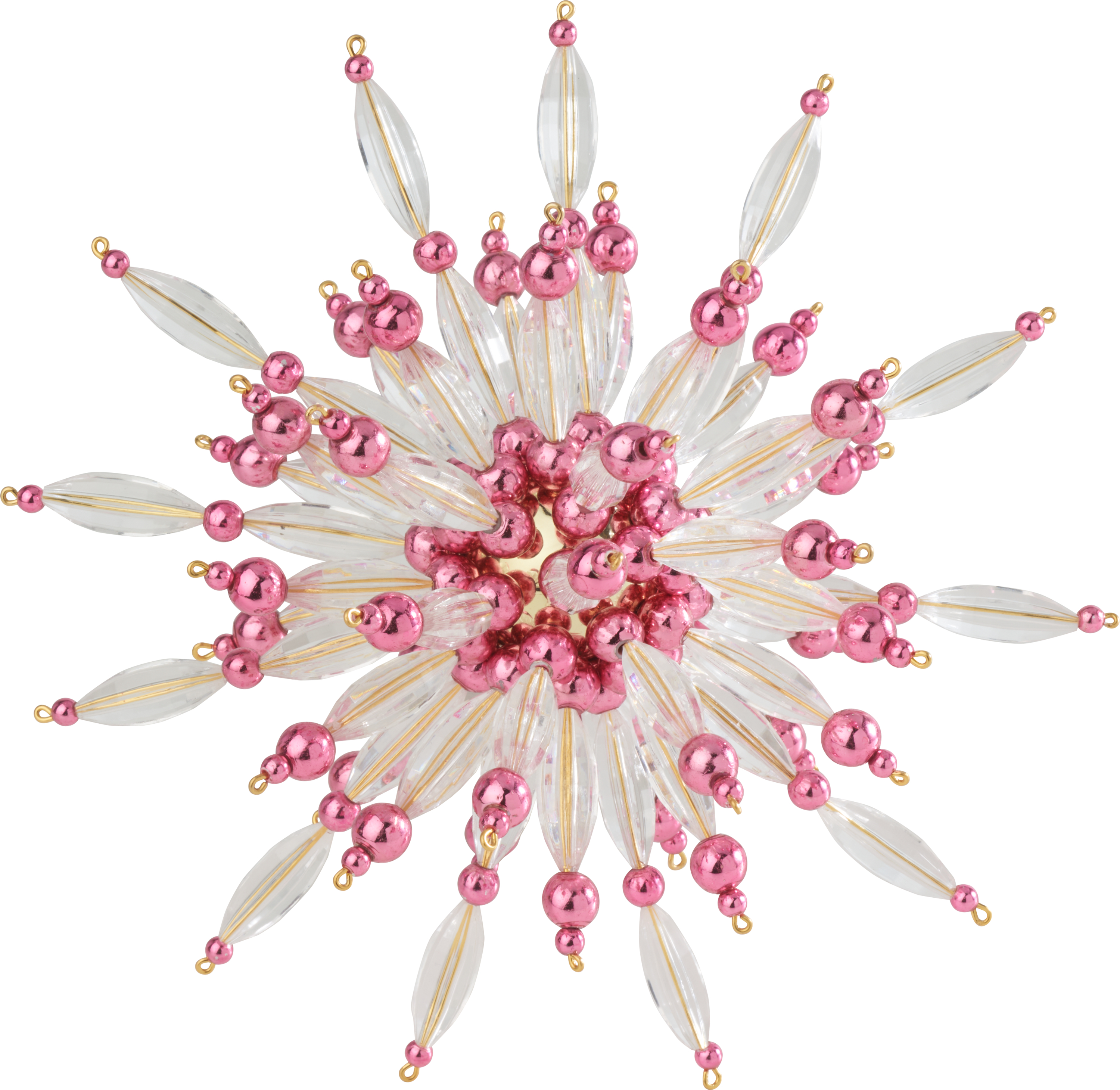 Perlenstern-Set 'Crystal Pink' – DIY-Bastelset Für Einen Funkelnden Weihnachtsstern Aus Draht & Kunststoffperlen, Ca. 15 Cm Durchmesser