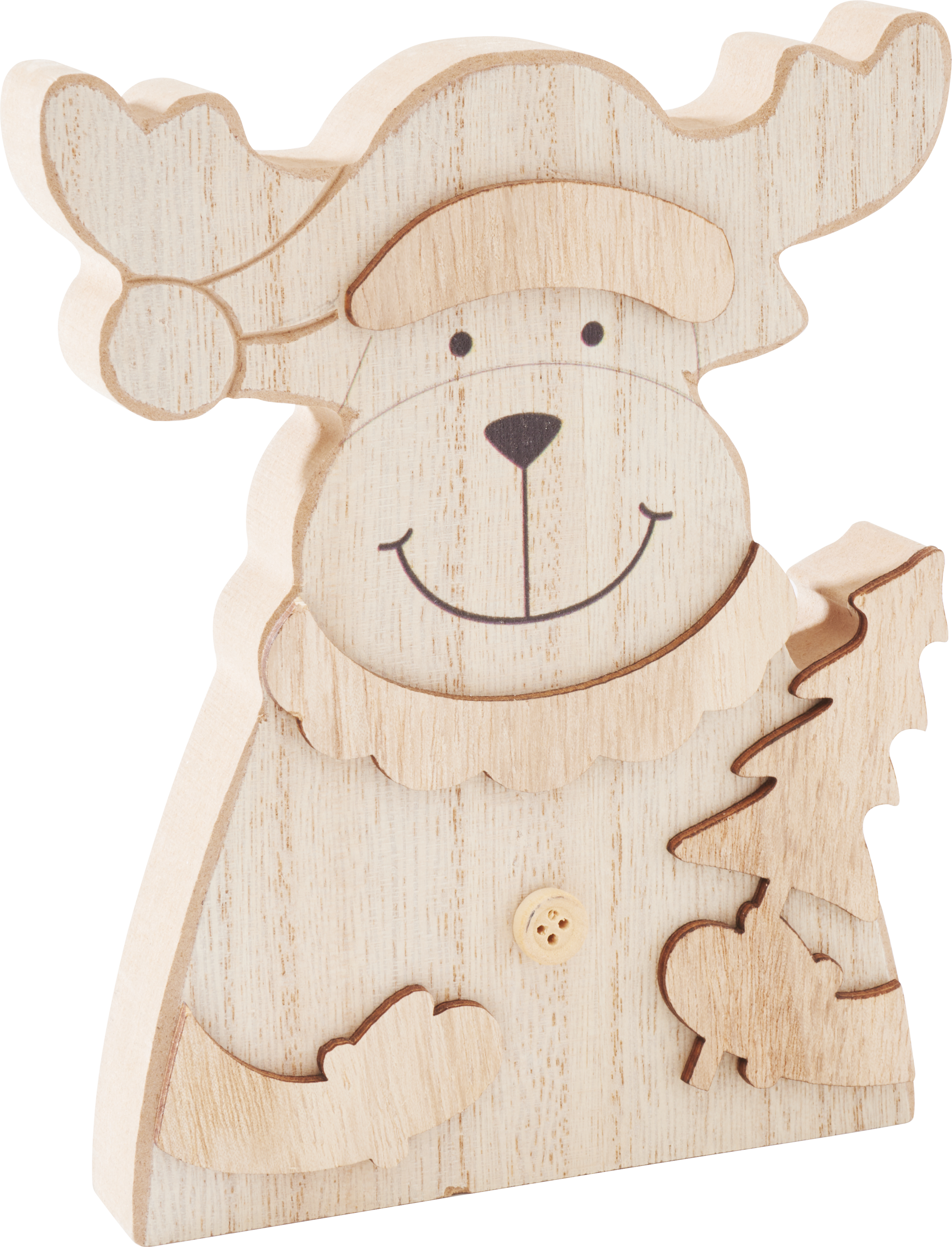 Produktbild von Holz Elch V2 - Deko Basteln 5-50cm, Größe:21cm, Pack Mit
