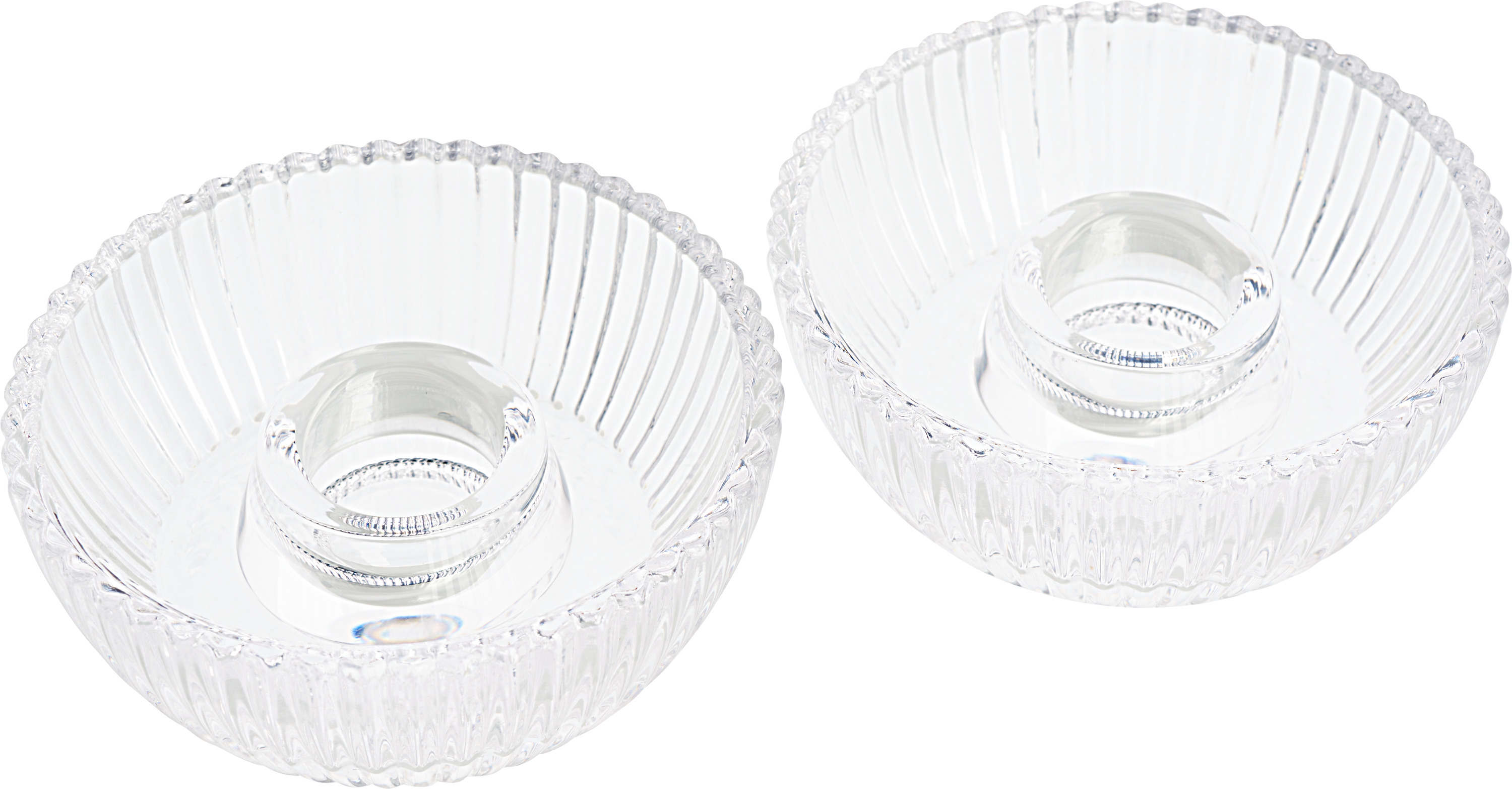 VBS Glas-Stabkerzenhalter, geriffelt