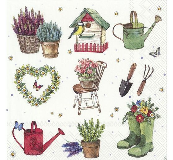 Serviette "Bin im Garten"