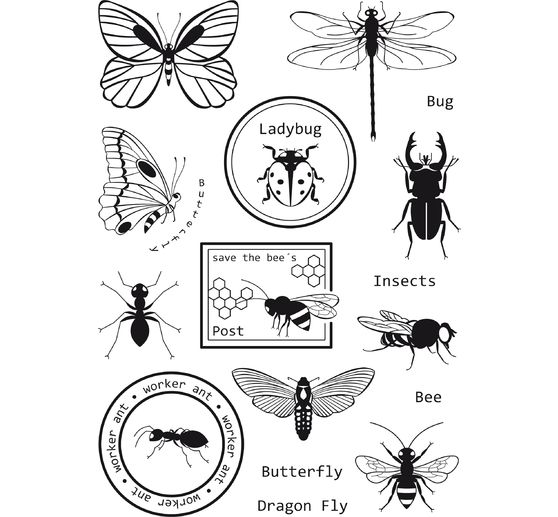VBS Silikonstempel "Insekten"