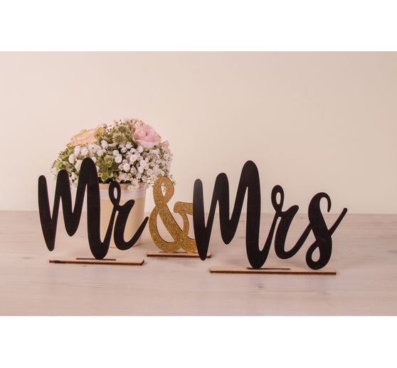Holz-Schriftzug "Mr & Mrs"