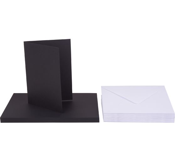 Doppelkarten "Schwarz" mit weißen Umschlägen
