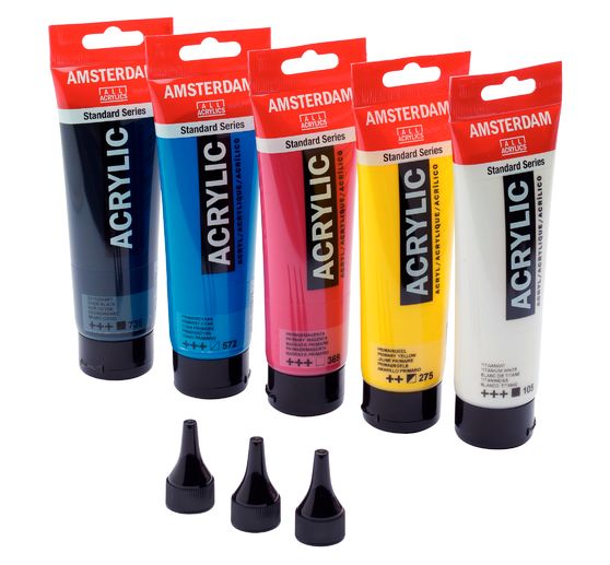 Talens AMSTERDAM Acrylfarben-Set "Starter" inkl. 3 Dosierspitzen