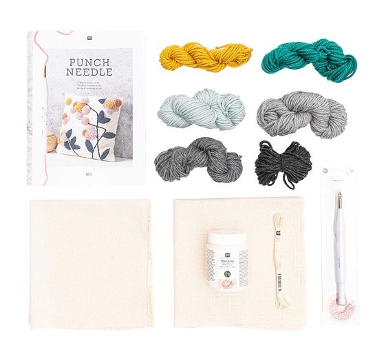 Rico Design Punch Needle Set "Kissen Blumen"