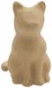 Sitting cat, paper mache