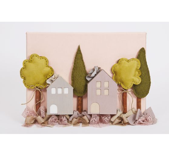 3D Holzhäuschen, 3er-Set