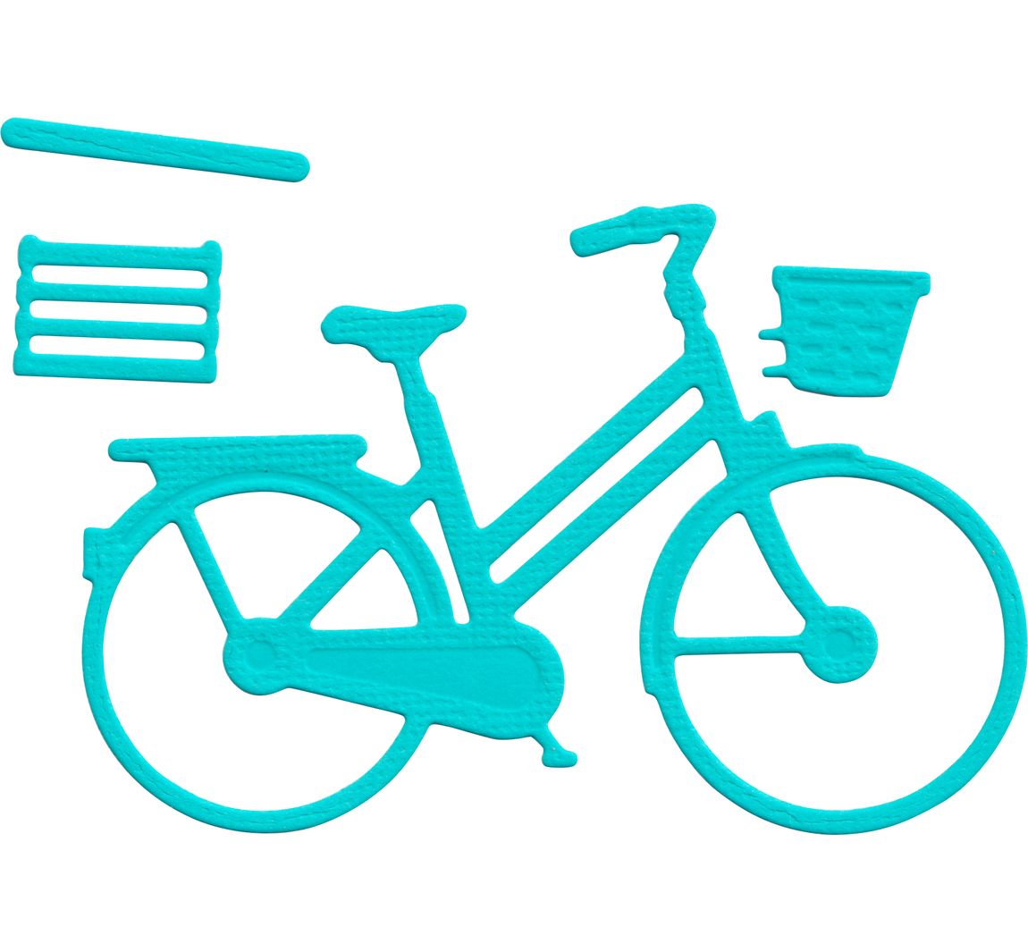 Stanzschablone "Fahrrad mit Korb"