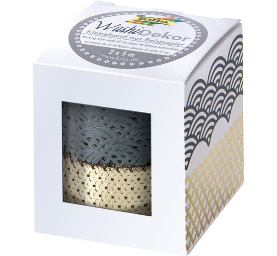 Washi-Dekor "Grau/Gold"