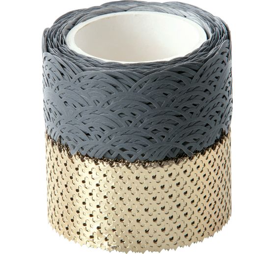 Washi-Dekor "Grau/Gold"