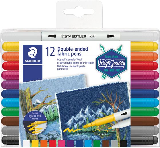 STAEDTLER Doppelfasermaler Textil, 12 St.