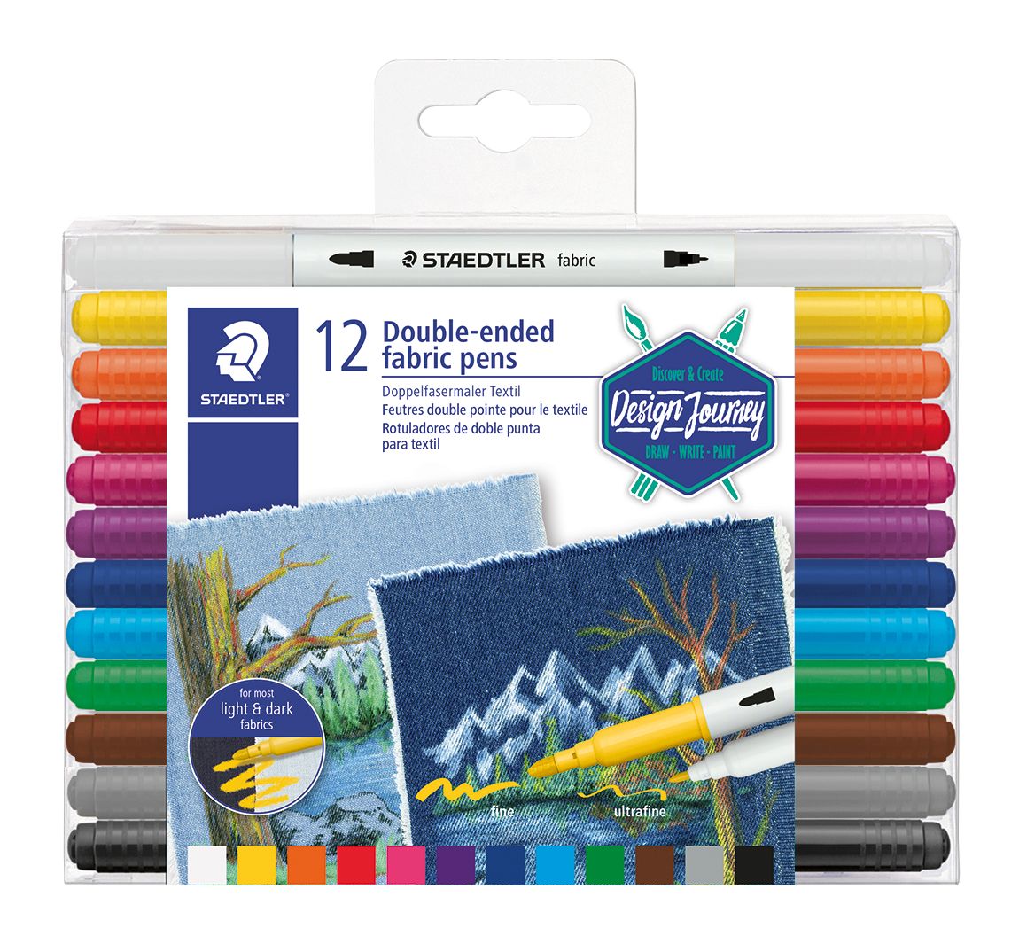 STAEDTLER Doppelfasermaler Textil, 12 St.