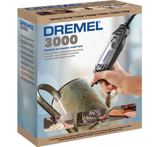 Dremel 3000-2/25 Arts & Crafts, 2 Aufsätze, 25 tlg. Zubehör, Tasche