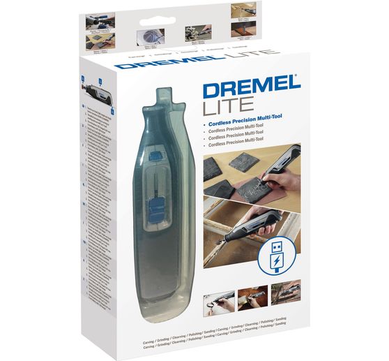 Dremel 7760 Lite, 15 tlg. Zubehör, Akku-Multitool, USB-Kabel