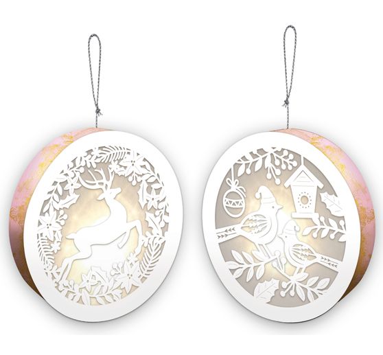 Lightboxes "Birds & Reindeer", 2er-Set
