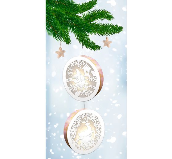 Lightboxes "Birds & Reindeer", 2er-Set
