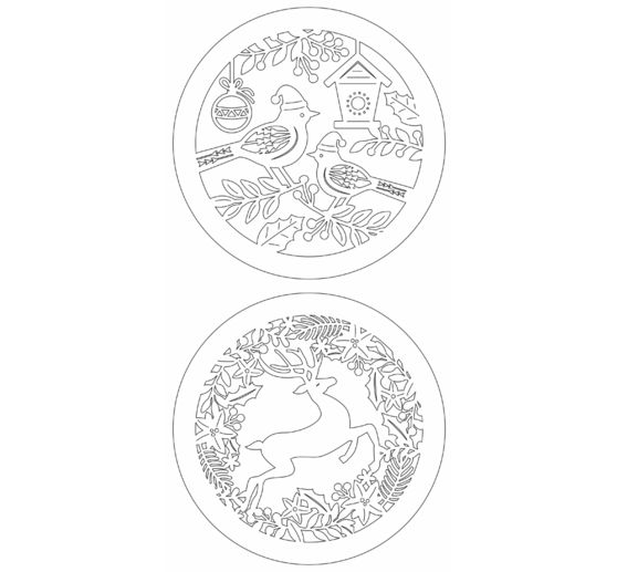 Lightboxes "Birds & Reindeer", 2er-Set