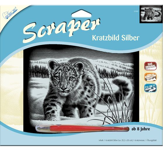 Kratzbild "Schneeleopard"