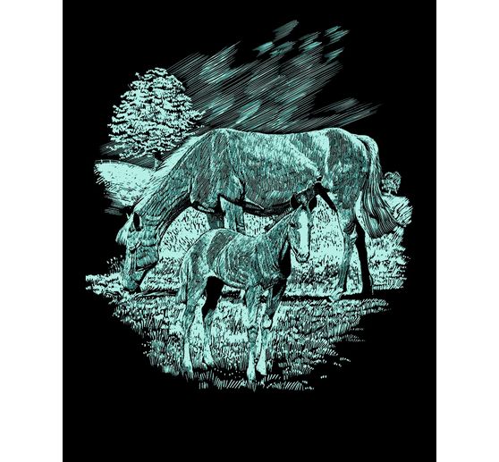 Kratzbilder "Pferde", Silber