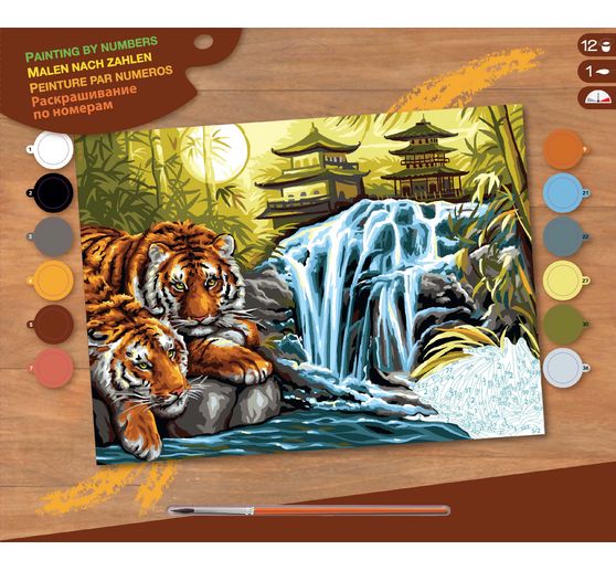 Malen nach Zahlen "Tiger am Fluss"